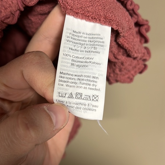 Texture and Thread by Madewell dark mauve peasant top size XL - Picture 5 of 7